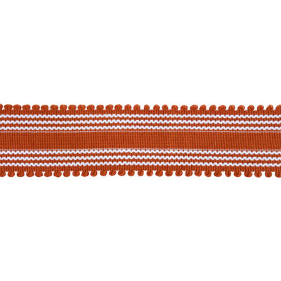 Striped Picot Braid Trim - Rust Red