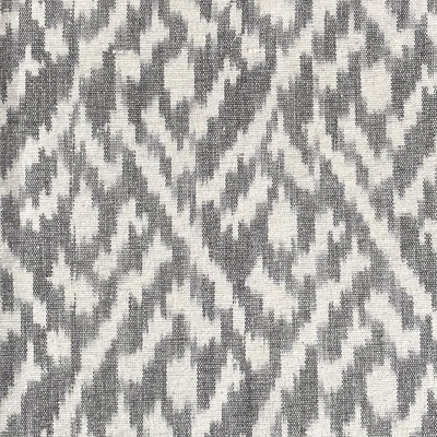Trellis Hand Woven Ikat Cotton Fabric - Charcoal