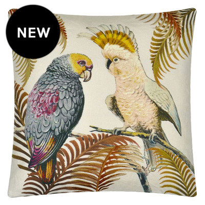 Designers Guild Parrot and Palm Parchment Cushion - 50cm