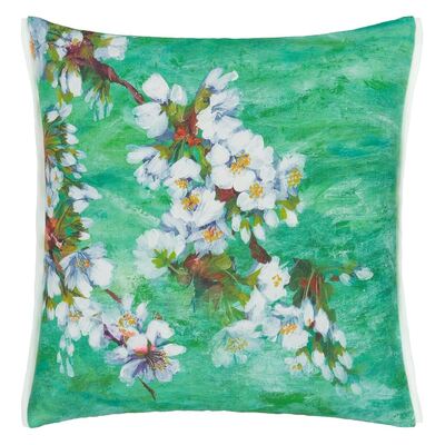 Designers Guild Fleur D'Assam Emerald Linen Cushion - 55cm