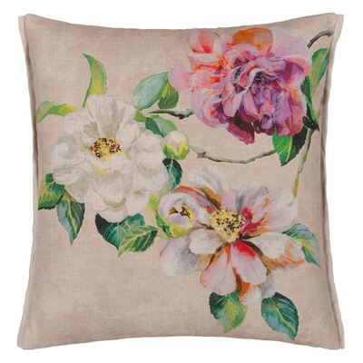 Designers Guild Jardin Botanique Grande Peony Linen Cushion - 55cm