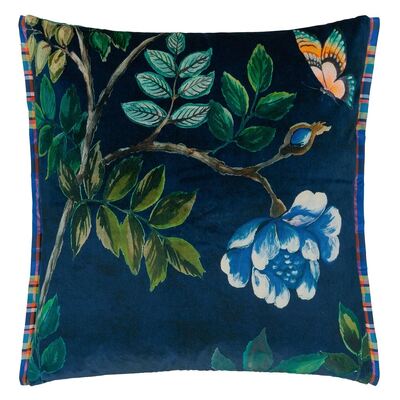 Designers Guild Porcelaine de Chine Velours Indigo Cushion - 55cm