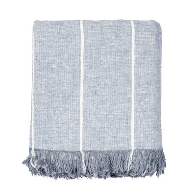 In The Sac Avenue Pinstripe Throw, Cloud/Ivory - 230 x 180cm