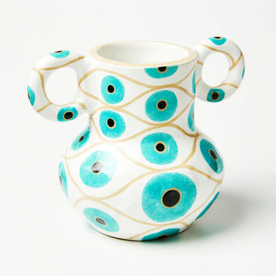Jones & Co Evil Eye Vase - Sapphire