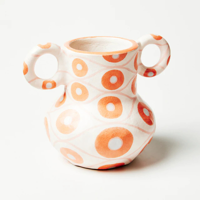 Jones & Co Evil Eye Vase - Fire Orange