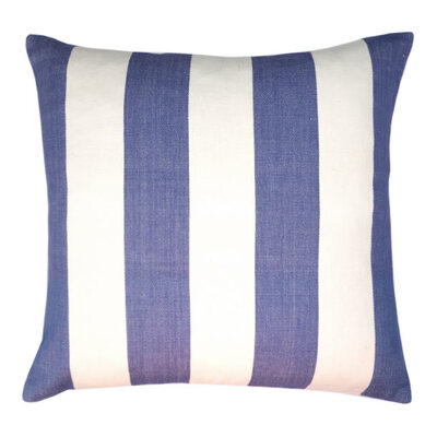 Awning Stripe Denim Unpiped Cushion Cover - Various Sizes