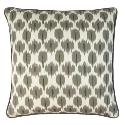 Flowers on Water Charcoal with Mahesh Charcoal Piping Cushion Cover - Various Sizes