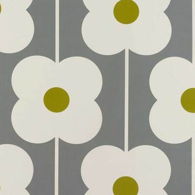 Orla Kiely Abacus Flower 100% Cotton Fabric - Olive