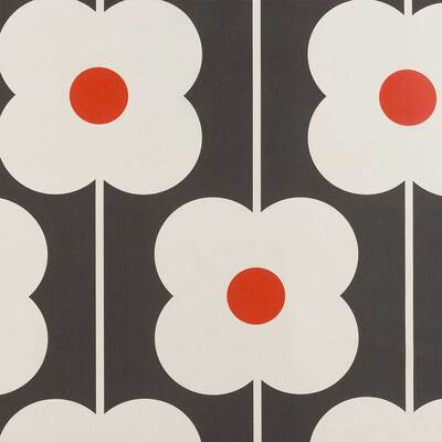 Orla Kiely Abacus Flower 100% Cotton Fabric - Tomato