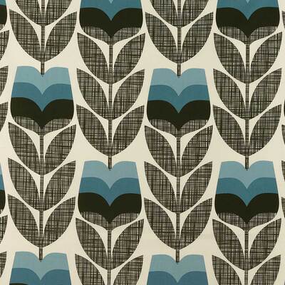 Orla Kiely Rosebud 100% Cotton Fabric - Powder Blue