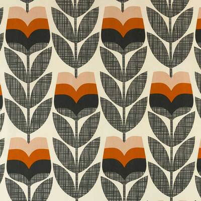 Orla Kiely Rosebud 100% Cotton Fabric - Orange