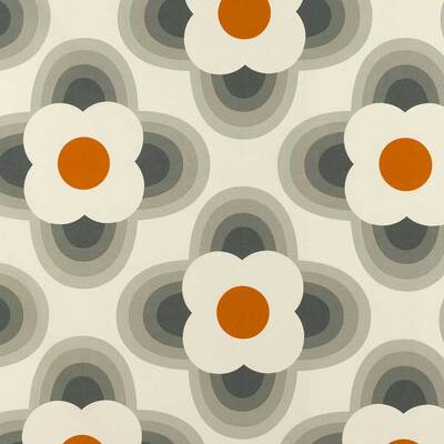 Orla Kiely Striped Petal 100% Cotton Fabric - Orange