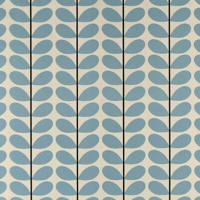 Orla Kiely Two Colour Stem 100% Cotton Fabric - Powder Blue