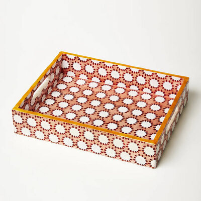 Jones & Co Circle Flower Tray - Blush