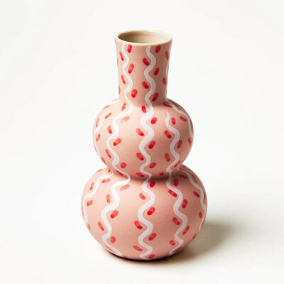 Jones & Co Happy Vase Tracks Pink