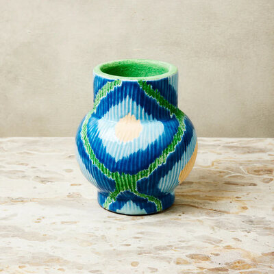 Jones & Co Camille Blue Green Small Vase