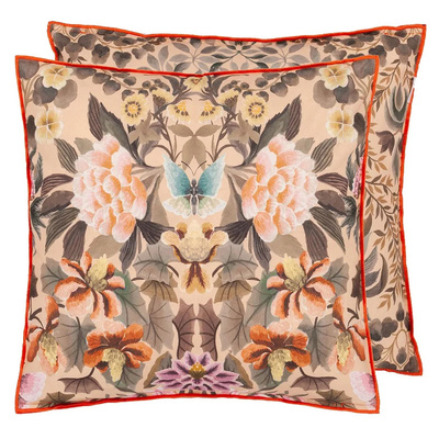 Designers Guild Ikebana Damask Coral Cushion - 50cm