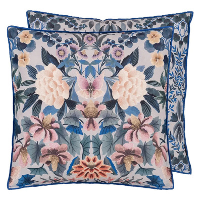 Designers Guild Ikebana Damask Slate Blue Cushion - 50cm