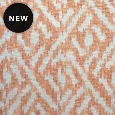Trellis Hand Woven Ikat Cotton Fabric - Cumquat