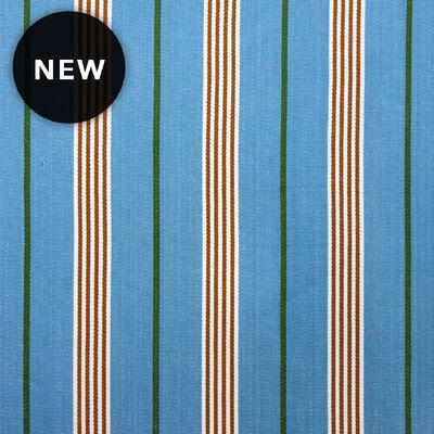 Cameroon Stripe Cotton Fabric - Petrol