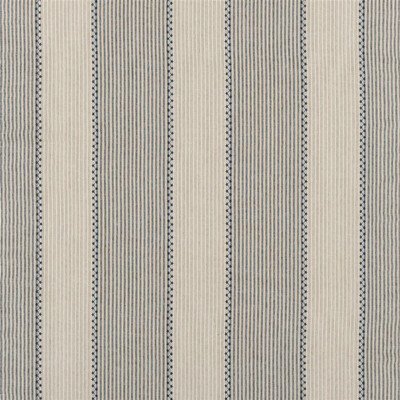 Ralph Lauren Carleigh Embroidered Ticking Fabric | Denim No Chintz