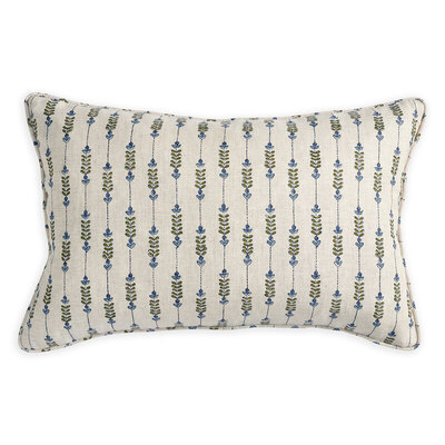 Walter G Geneva Moss Azure Linen Cushion - 35cm x 55cm