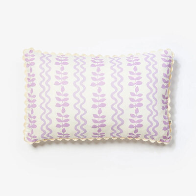 Bonnie and Neil Ferns and Waves Lilac Cushion - 60cm x 40cm