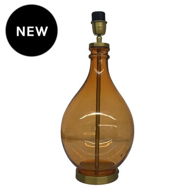 Glass Genie Bottle Lamp Base - Orange