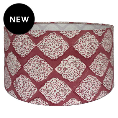Mandala Drum Lampshade - Pink - 36cm x 36cm x 19cm