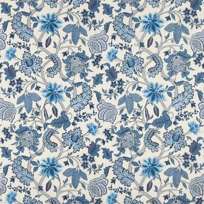 Manuel Canovas Bagatelle 100% Linen Fabric - Bleu de Chine [products: Order Fabric By The Metre]