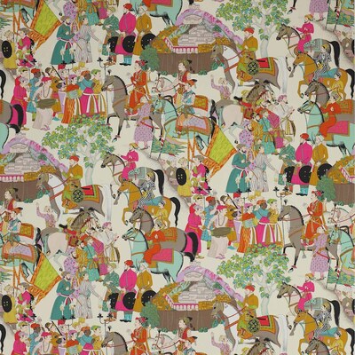 Manuel Canovas Dara 100% Cotton Fabric - Turquoise [products: Order Fabric By The Metre]