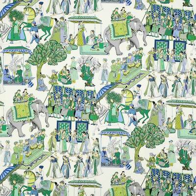 Manuel Canovas Kalinda 100% Cotton Fabric - Bleu de Prusse [products: Order Fabric By The Metre]