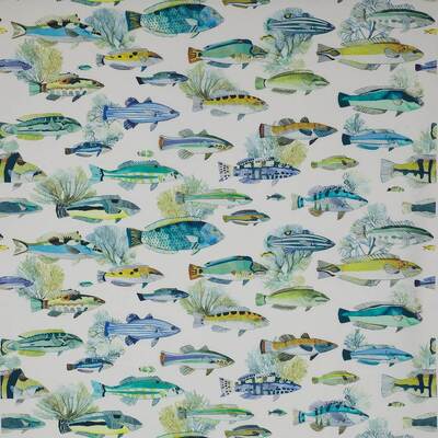 Manuel Canovas Fidji Polyester Fabric - Aqua [products: Order Fabric By The Metre]