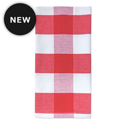 Berry Check Tea Towel - Red