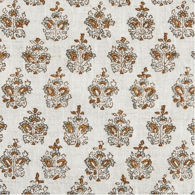 Walter G Sanganer Linen Fabric - Sahara