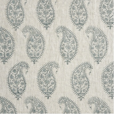 Walter G Paisley Linen Fabric - Celadon