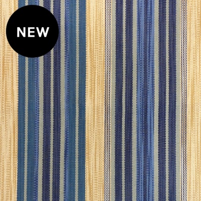 Andi Stripe Cotton Fabric - Multi Blue