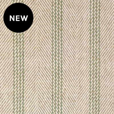 Multi Twill Hand Woven Stripe Linen Cotton Fabric - Forest