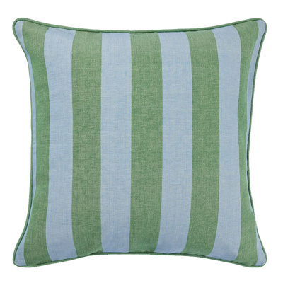 Pavilion Stripe Forest/Light Denim Cushion Cover - Various Sizes