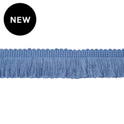 Small Ruche Fringe Trim - Denim
