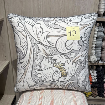 Bachelor's Button Horned Poppy Grey Cushion Cover, 55cm