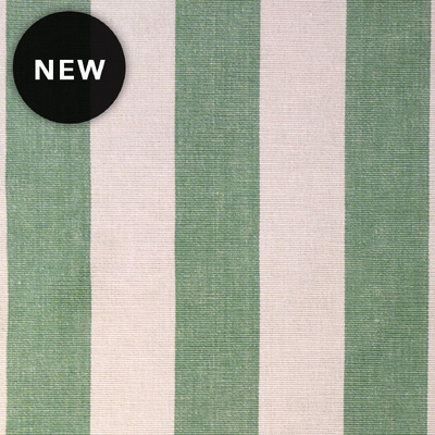 Pavilion Stripe Cotton Fabric - Putty/Spearmint