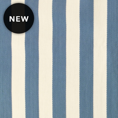 Riviera Stripe Cotton Fabric - Sea