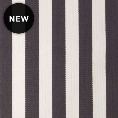 Riviera Stripe Cotton Fabric - Charcoal