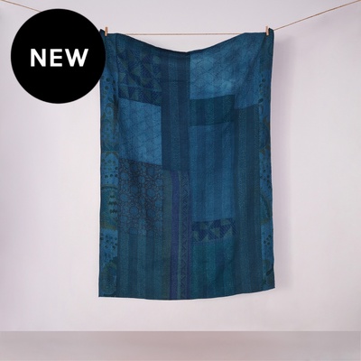 Patchwork Throw, Denim - 150cm x 220cm