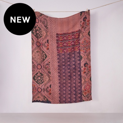Patchwork Throw, Plum - 150cm x 220cm