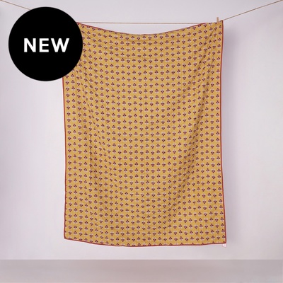 Buta Throw, Saffron - Various Sizes