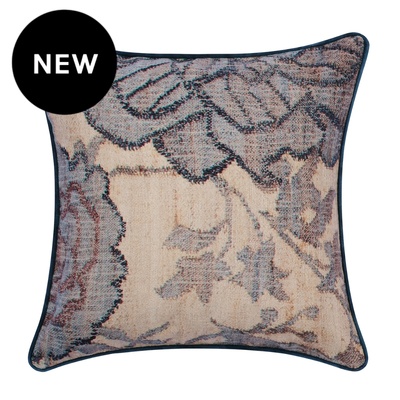 Aubusson Blue Cotton Cushion Cover - Various Sizes