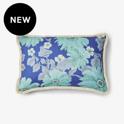 Bonnie and Neil Marigold Blue Linen Cushion - 60cm x 40cm