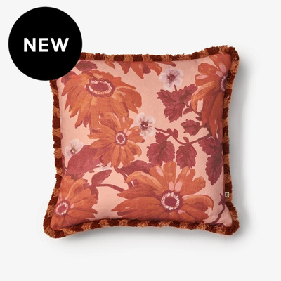 Bonnie and Neil Marigold Rose Linen Cushion - 50cm